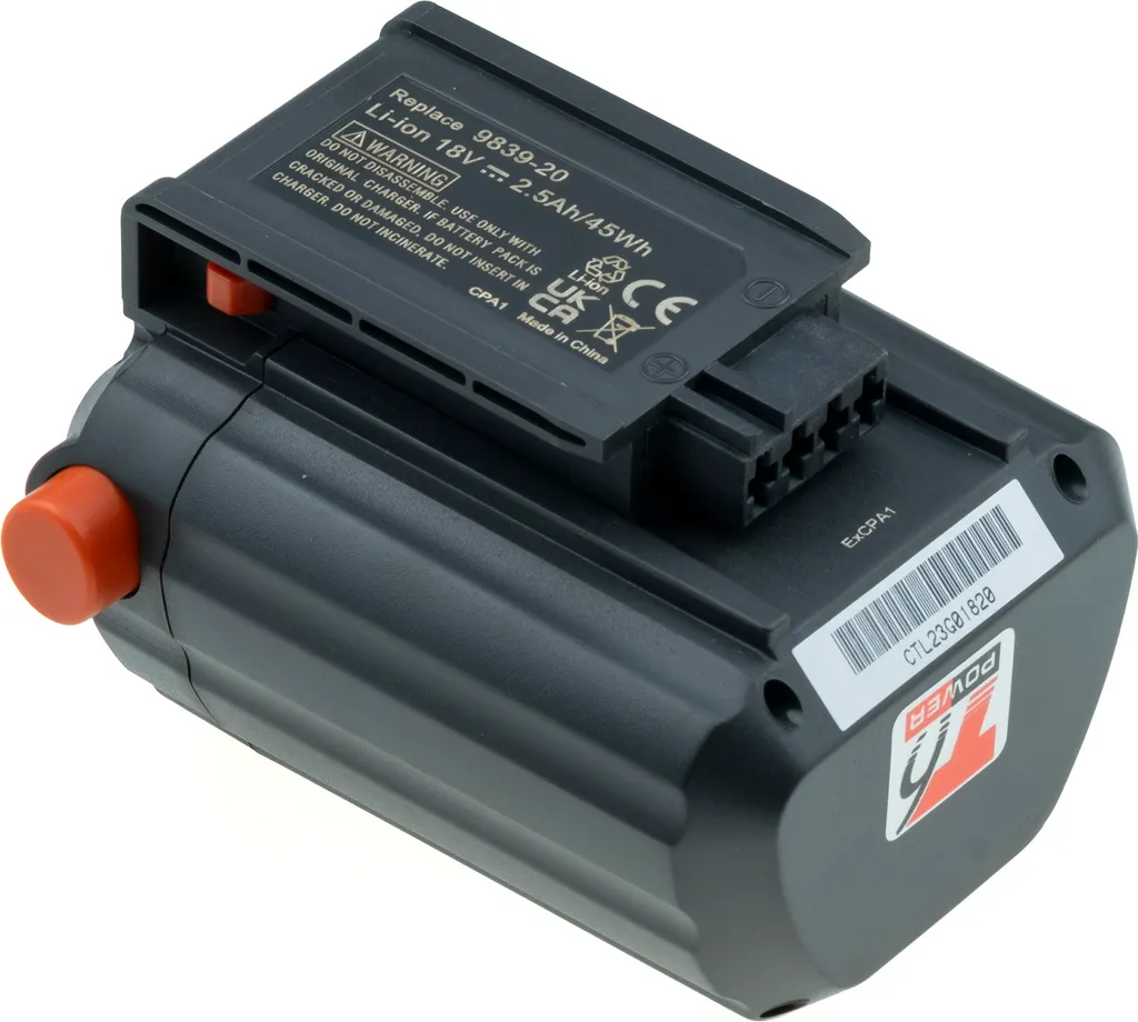 Batteria 18V 2500mAh per Gardena 9824-20 | T6 Power Ricambio Nero