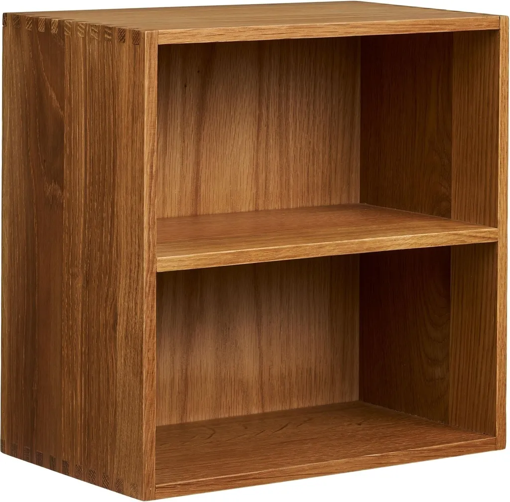 Étagère murale de cuisine ou bureau Mina en chêne, rangement 2 étages