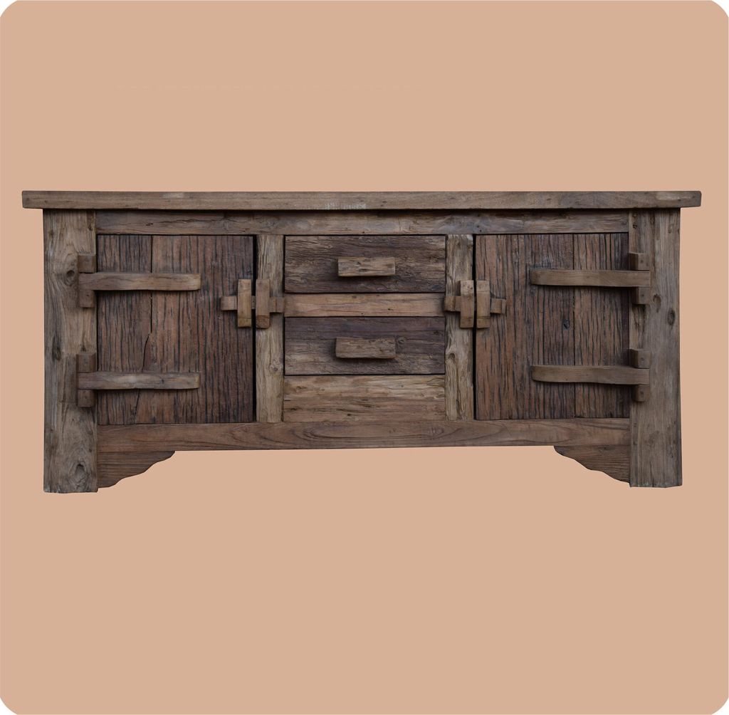 Altholz Kommode Lombok Vintage Massiv Teakholz Möbel Handarbeit Antik 3