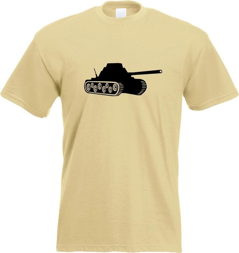 Kiwistar - T-Shirt - Khaki - Panzer Krieg Panzerfahrer Motiv Bedruckt Funshirt Design Print - mit Motiv Bedruckt - Funshirt Design - Sport - Freize...