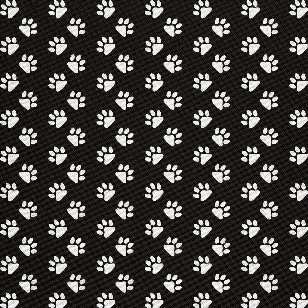 OUTDOOR DEKOSTOFFE OXFORD - Motiv Pfoten auf schwarzem I DX658