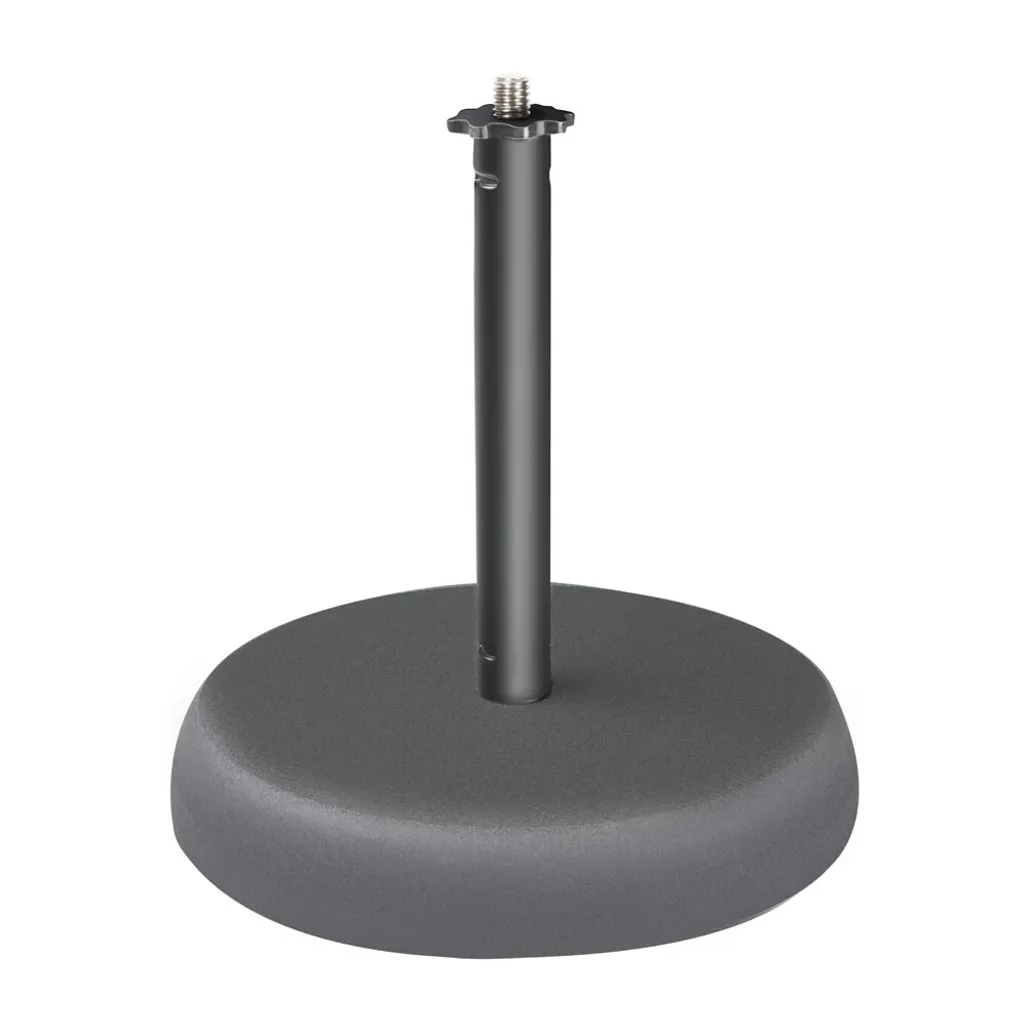 Pied de micro de table Adam Hall réglable avec embase ronde lourde