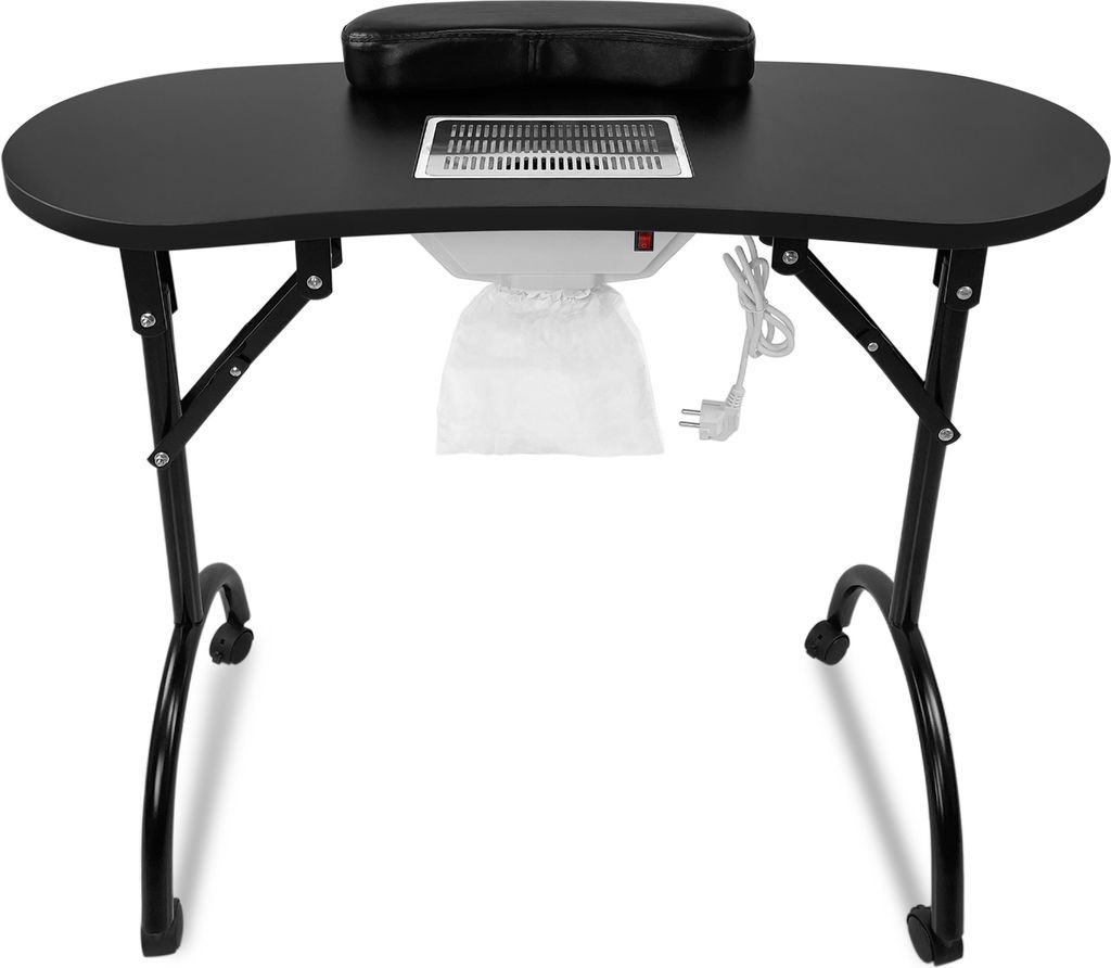 UISEBRT Skladací manikúrový stôl 98x44 x77 cm s prachovým Obrázok produktu 12