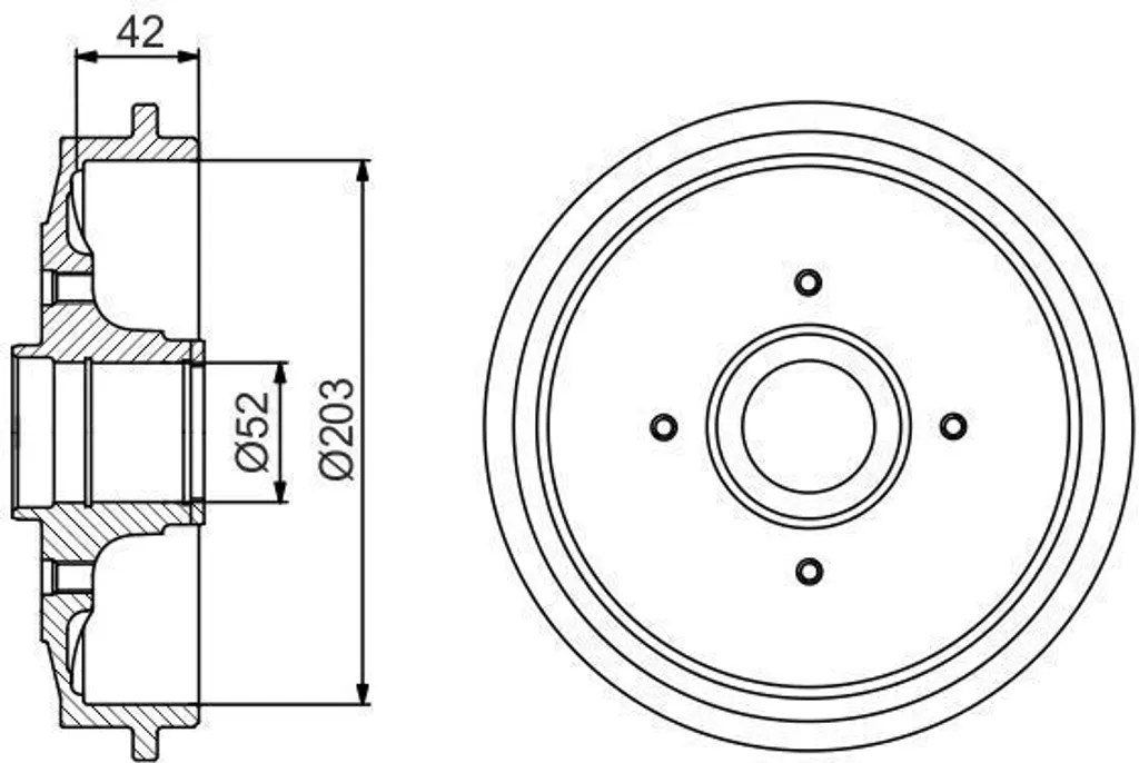 Tambour de frein BOSCH 0 986 477 201 compatible OE 4247 46 pour C3 et 208