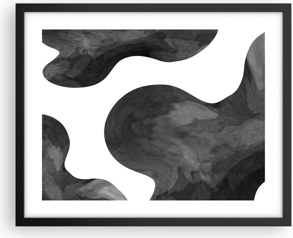 Gerahmtes Poster - Schwarzer Rahmen - Abstraktion Form Figur - 50x40 cm - Wand Bild - Wanddeko - Wandbilder - Kunstposter - Wandposter - Bilderrahm...