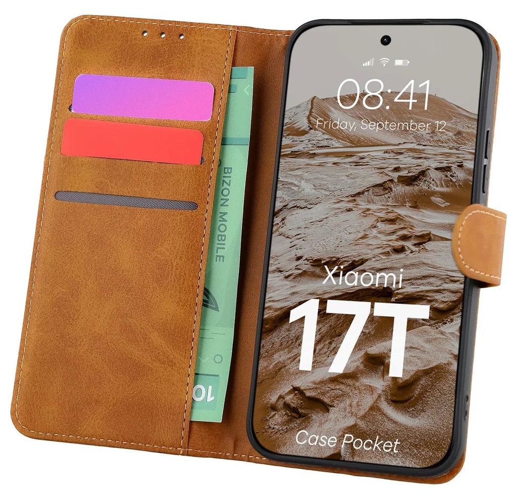 Handyhülle mit Klappe für Xiaomi 17T, Bizon Case Pocket, Produktbild 
