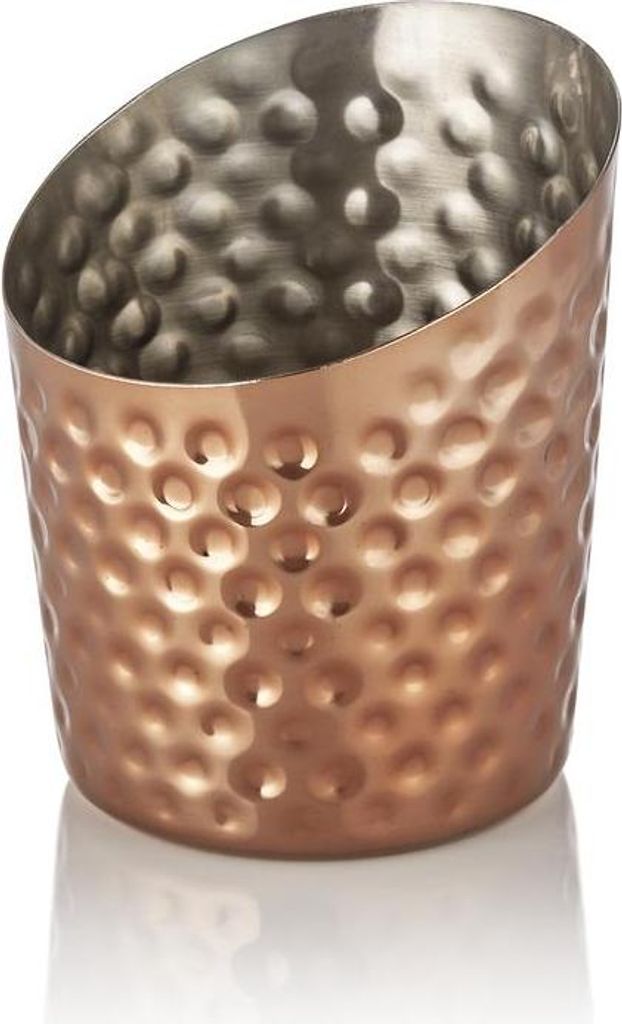 Snackholder, Ø 9 cm, gehämmert, PVD, Chromnickelstahl