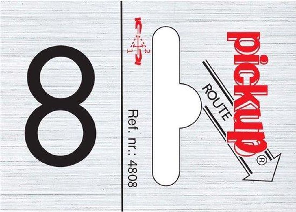 Route alulook 25 x 44 mm Aufkleber Abholnummer 8 Abholung - Pickup