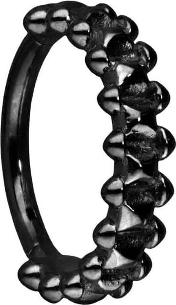 Ohrpiercing, Nasenpiercing, Septum Piercing Chirurgenstahl Segmentring Clicker NIETENDESIGN Schwarz Innendurchmesser: 10 mm
