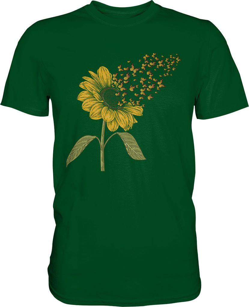 Schmetterling Sonnenblumen T-Shirt Gärtner Geschenk – Produktbild 