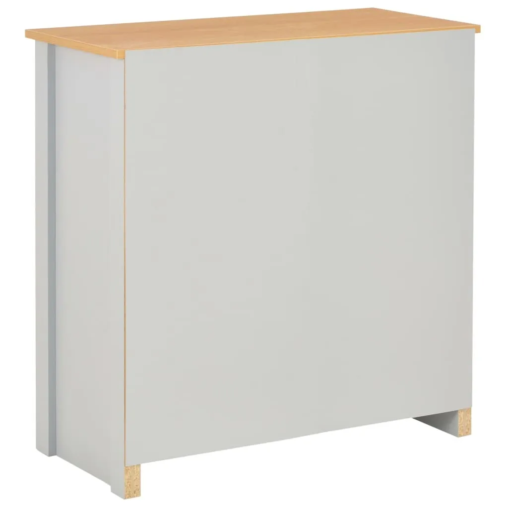 Commode de Rangement Grise 79 cm Buffet Polyvalent pour Salon ou Bureau