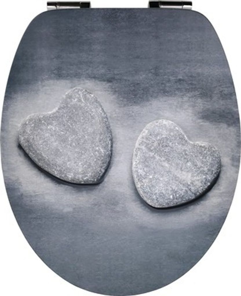 form&style WC-Sitz Stone Heart mit Absenkautomatik grau Produktbild 