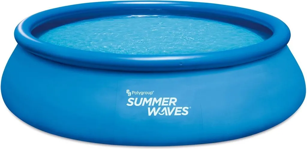 Piscine gonflable Summer Waves Quick Up ronde bleue Ø 457x107 cm complète