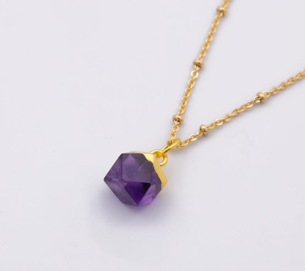 Náhrdelník sakrální čakry Bixorp Gems Ametyst + 18karátové Obrázek produktu 3