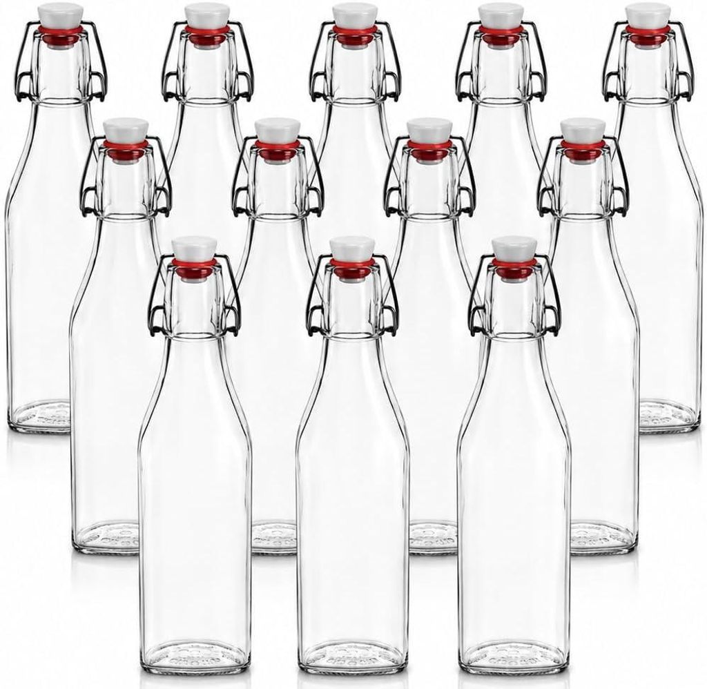 12 Glasflaschen 250 ml mit Bügelverschluss – Kleine Produktbild 