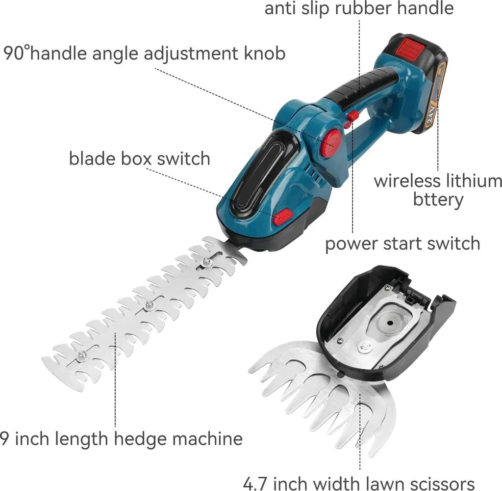 Tagliasiepi A Batteria, Forbici Per Erba Ricaricabili 2 In 1 Da 21 V Senza Fili Con 2 Lame E Caricabatterie 1 Batteria Da 6000 Mah Tagliasiepi Senza Fili Per Arbusti Giardino Prato Ed Erba 92432527 Tagliasiepi A Batteria, Forbici Per Erba Ricaricabili 2 In 1 Da 21 V Senza Fili Con 2 Lame E Caricabatterie 1 Batteria Da 6000 Mah Tagliasiepi Senza Fili Per Arbusti Giardino Prato Ed Erba 92432527