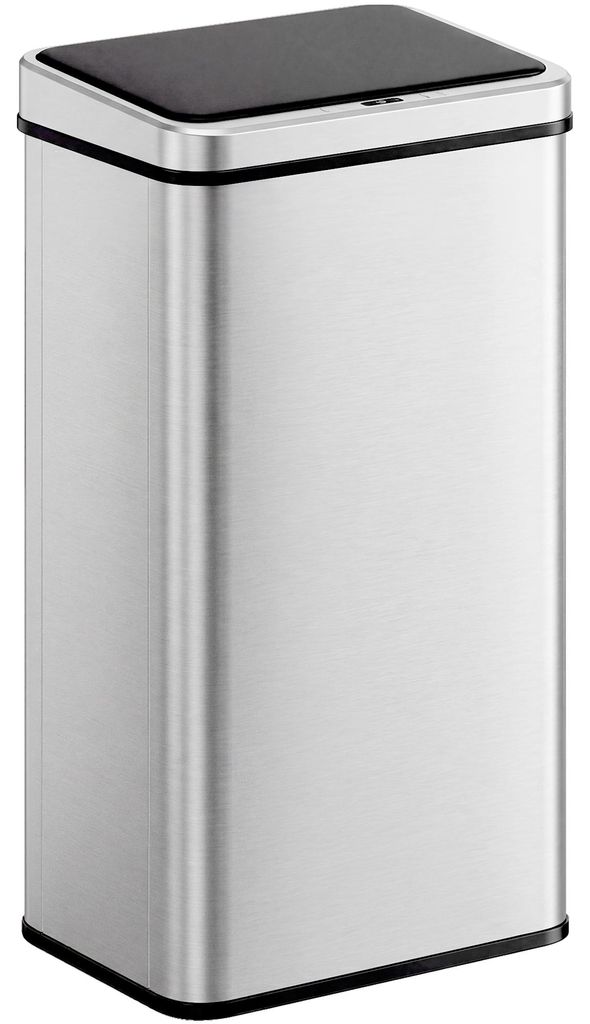 Sensor Mülleimer 50L Edelstahl Automatischer Mülleimer mit Soft-Close-Deckel Bewegungssensor 35,5 x 26 x 67 cm Silber