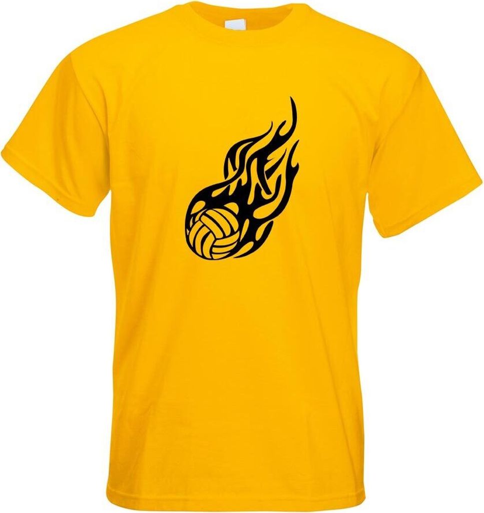 Kiwistar - T-Shirt - gelb - Fireball Motiv Bedruckt Funshirt Design Print - mit Motiv Bedruckt - Funshirt Design - Sport - Freizeit - Herren - L