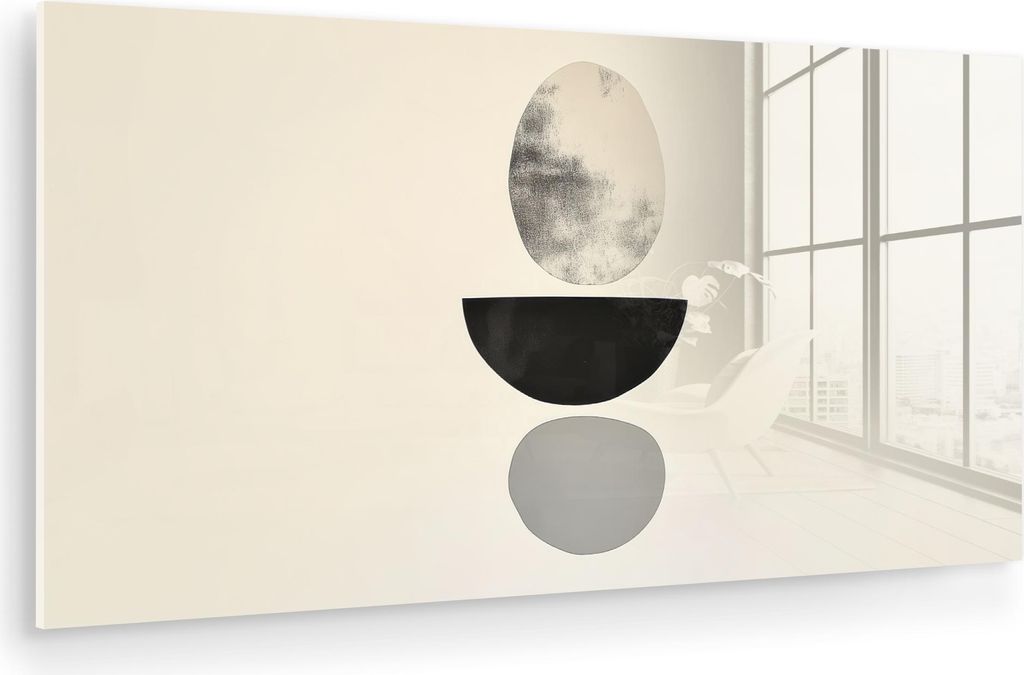 MuchoWow Glasbilder - Bilder auf Wandbild - Foto auf Glas Beige - Japandi - Wabi sabi 40x20 cm Wanddekoration aus Glas - Acrylglasbild - Acrylbilde...
