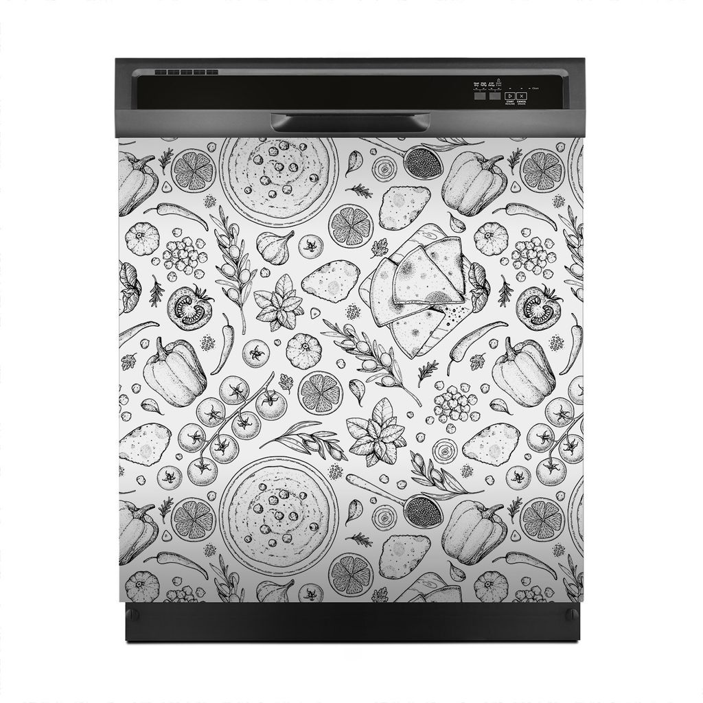 Aufkleber sticker 60x60 cm Dekorative folie Spülmaschine - Lebensmittel Kochen Gemüse