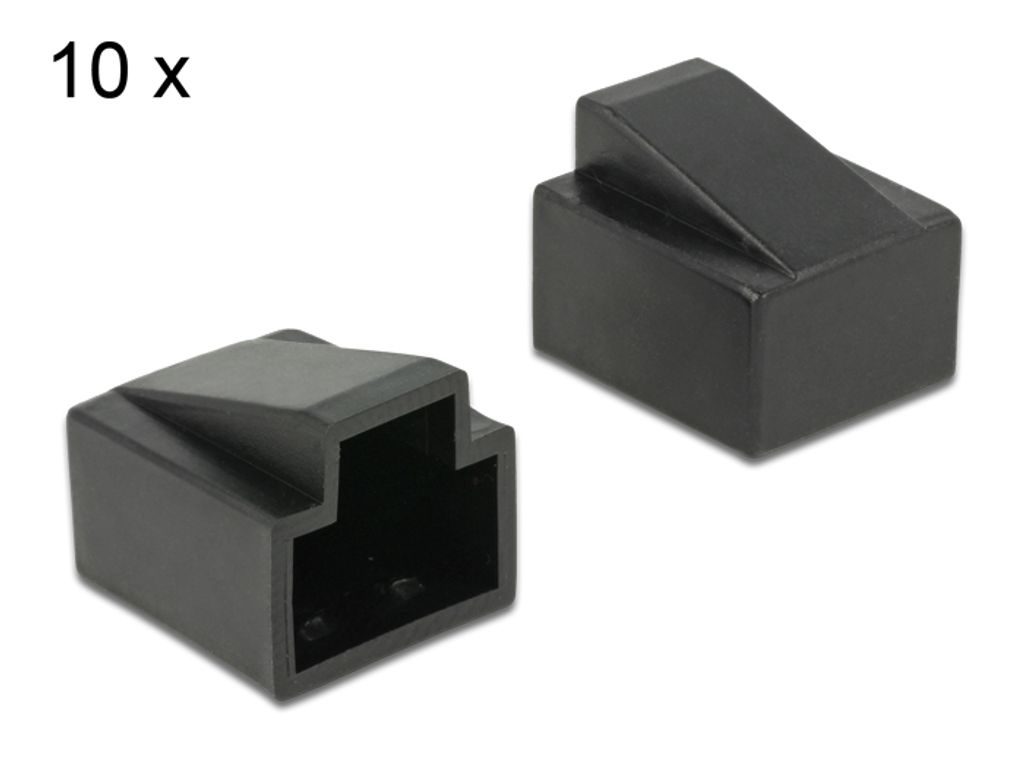 DeLOCK RJ45, 10x, Kabelschuh, Schwarz, RJ-45, 10 Stück(e)