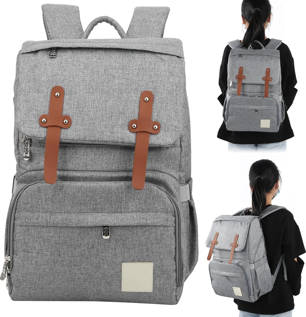 Grand sac à langer imperméable Mommy Backpack avec attaches poussette