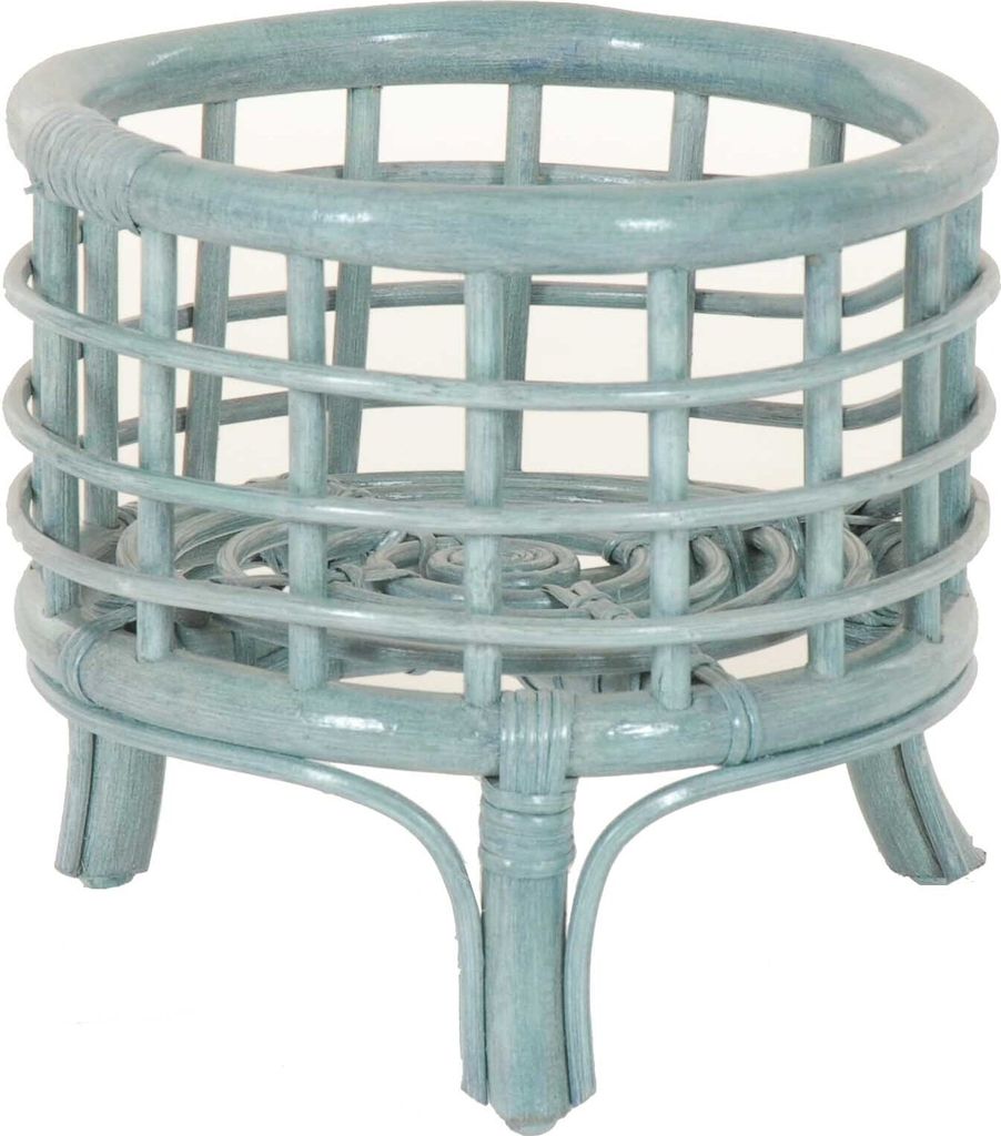 KRINES HOME Blumenständer aus Rattan in der Farbe (Blau) Produktbild 