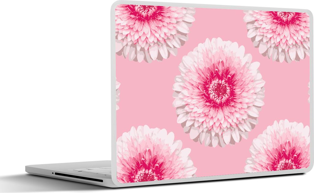 MuchoWow Laptop Aufkleber Sticker Cover Mädchen - Blume - Rosa - Muster - Mädchen - Kinder - Kinder 40x30 cm - Laptop Dekoration - Selbstklebend
