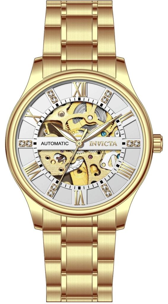 Invicta Objet D Art 69116 Herren uhr - Wasserdicht - Analog - Automatikuhr - Edelstahl mit silbernen zifferblat - 40mm