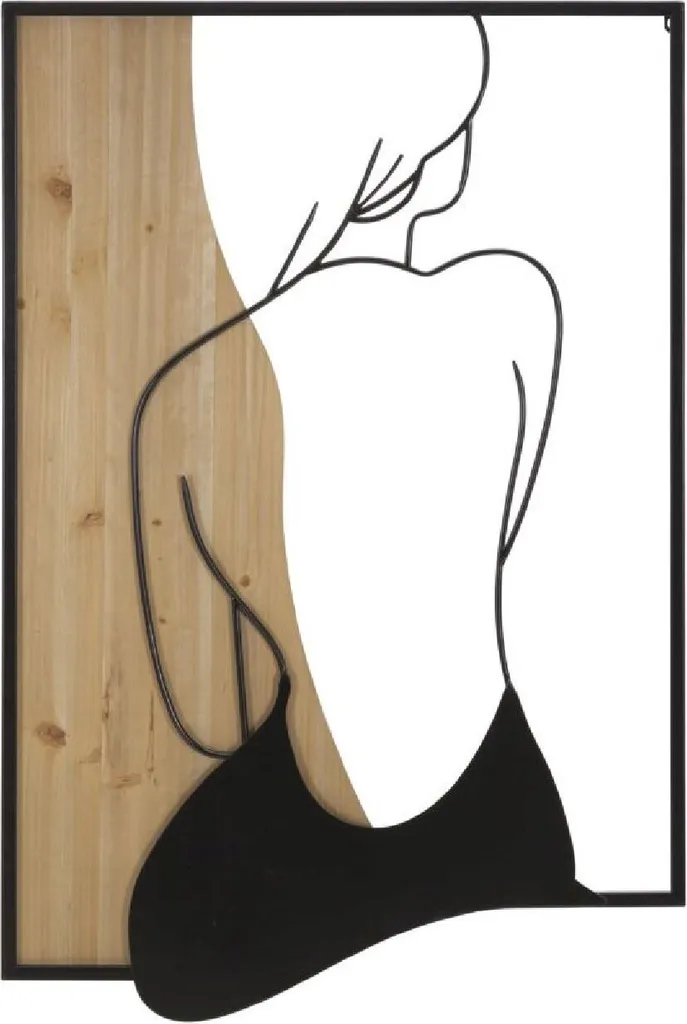 Mauro Ferretti Panneau Mural Beauté 60x90 cm Déco Métal Noir et Marron