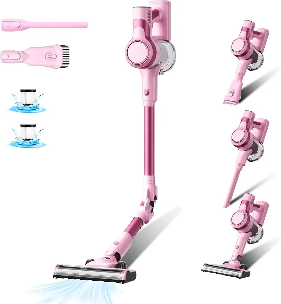 Aspirateur Balai sans Fil pour Poils d'Animaux avec Tube Pliable 33Kpa
