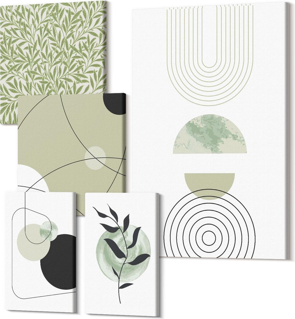 Leinwandbilder Mehrteilig 5-teilig – Modernes Design – Hochwertiger Polycanvas Kunstdruck – Wanddekoration & Wandkunst – Bilder für Zuhaus...