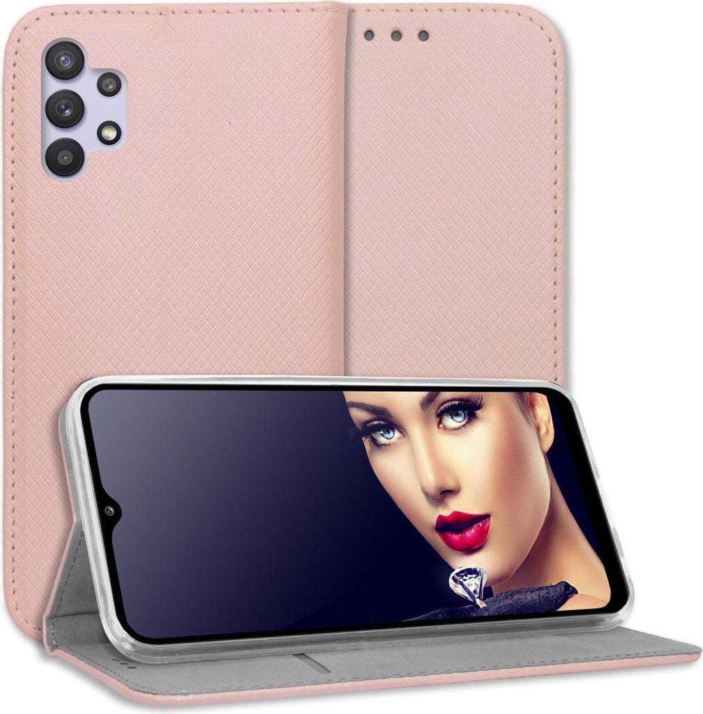 Bookstyle Schutzhülle Klapphülle Schutztasche Etui Cover für Samsung Galaxy A32 5G (SM-A326, 6.5'') - Rosegold
