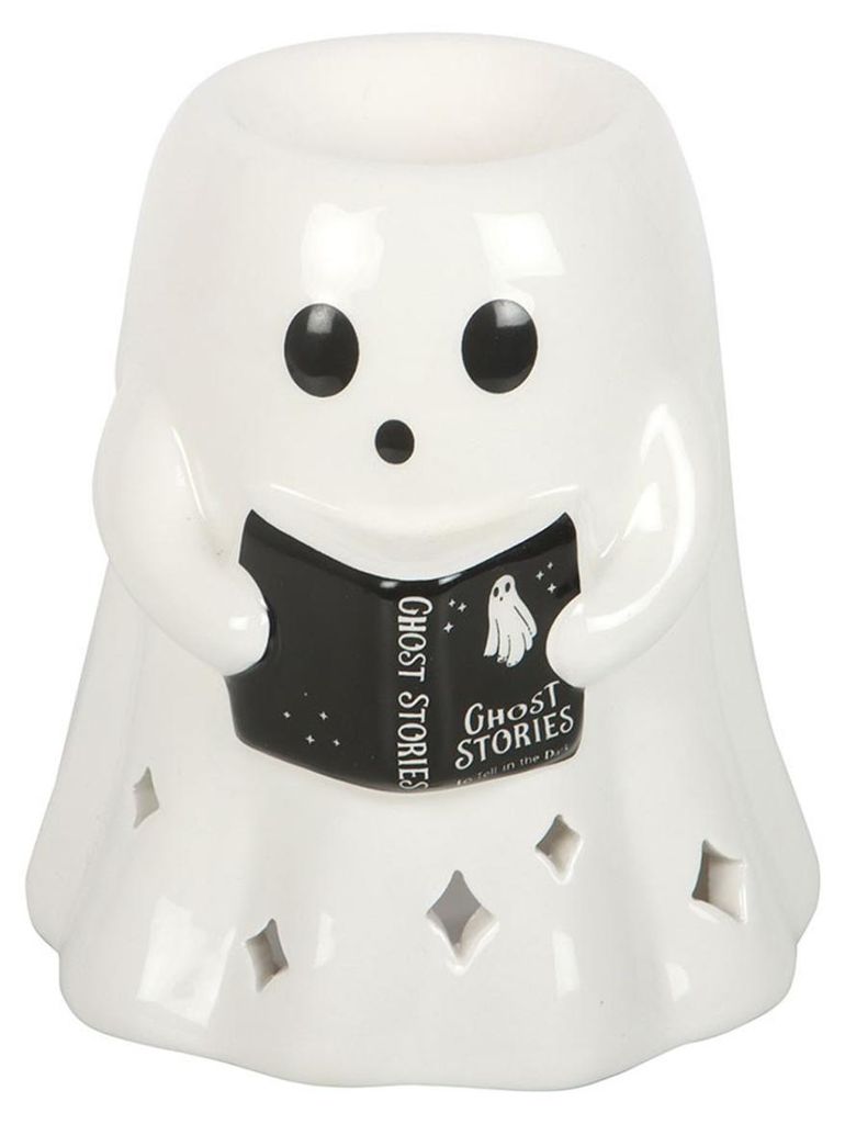Ghost Stories Duftöl Lampe 12cm – Geister Duftölbrenner aus Keramik mit Teelicht – Halloween Deko & Spooky Wohnaccessoire für Fasching und M...