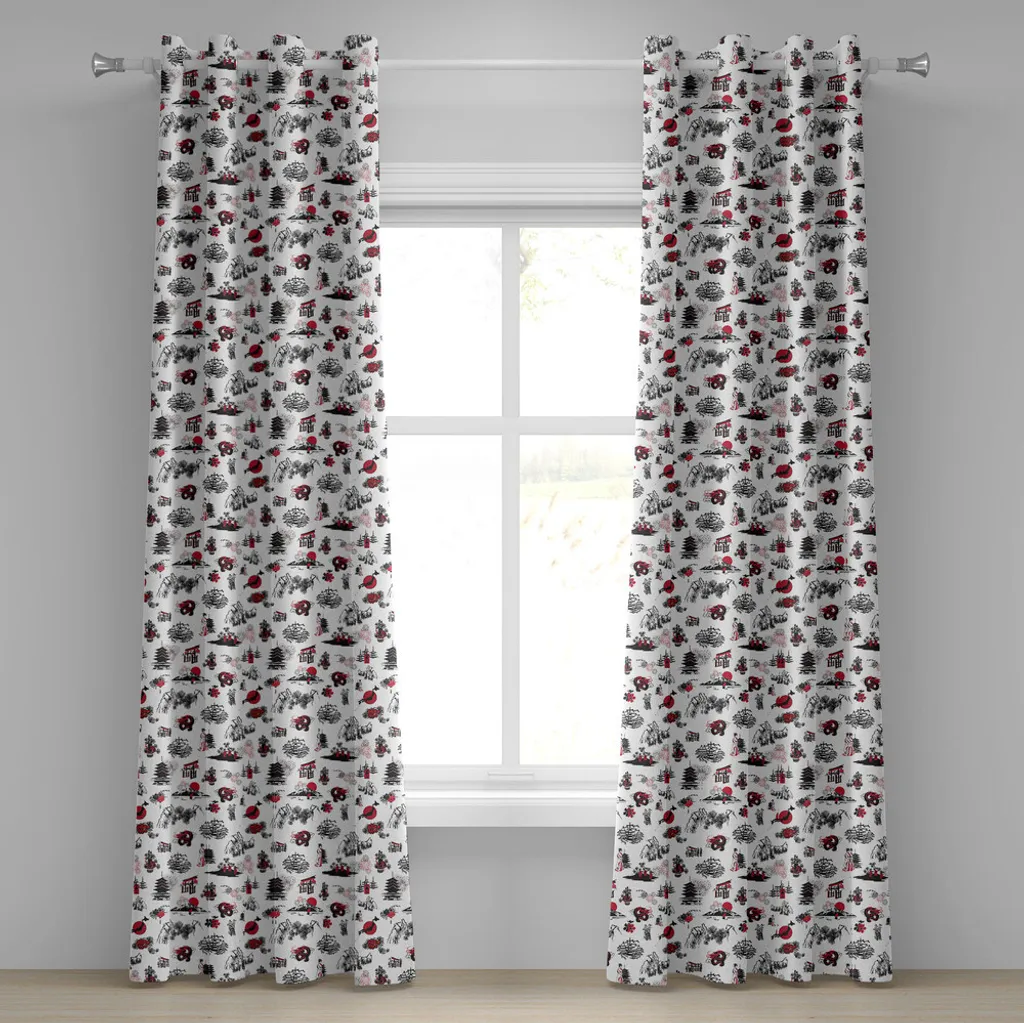 Rideau d'intérieur ambiance Japon Zen 280x245 cm pour Salon et Bureau