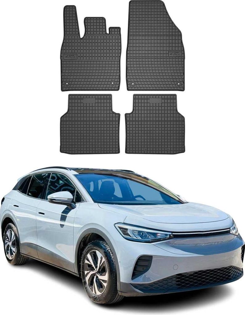 OMAC Gummi Fußmatten für VW ID.4 2020-2025 Automatten Gummi TPE Schwarz 4tlg