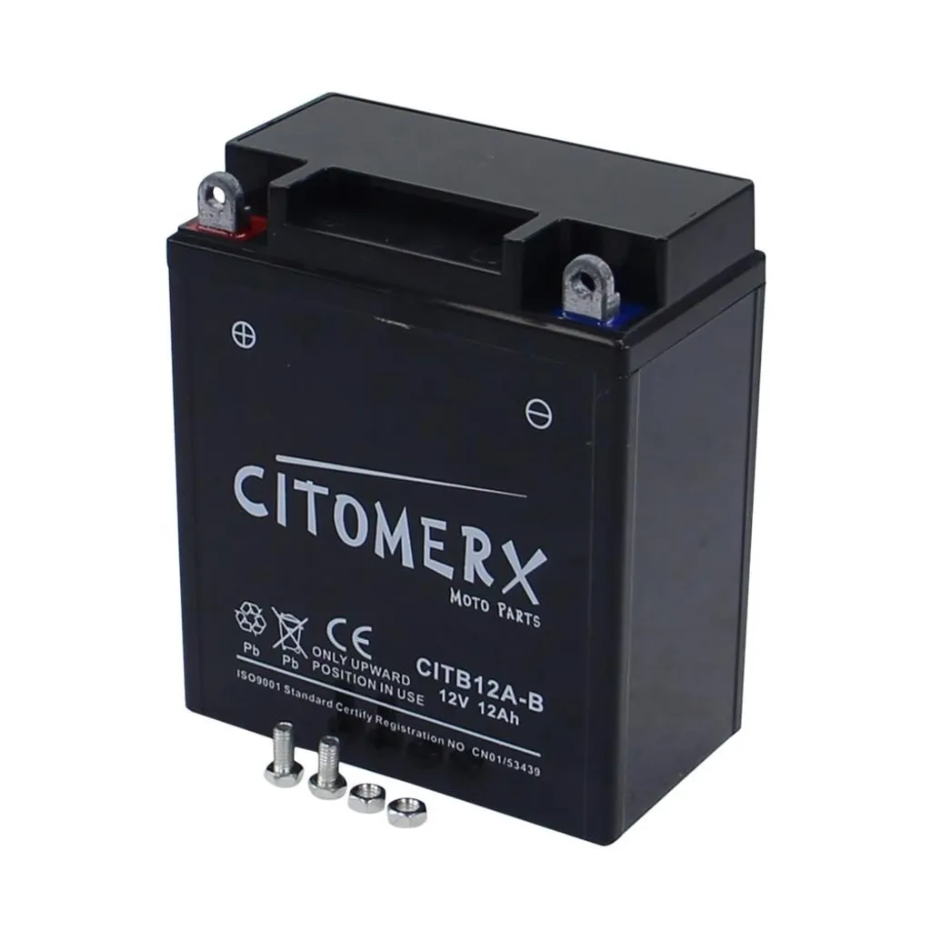 Batterie Gel CIT YB12A-B 12V 12Ah DIN 51215 avec Pôle Positif à Gauche