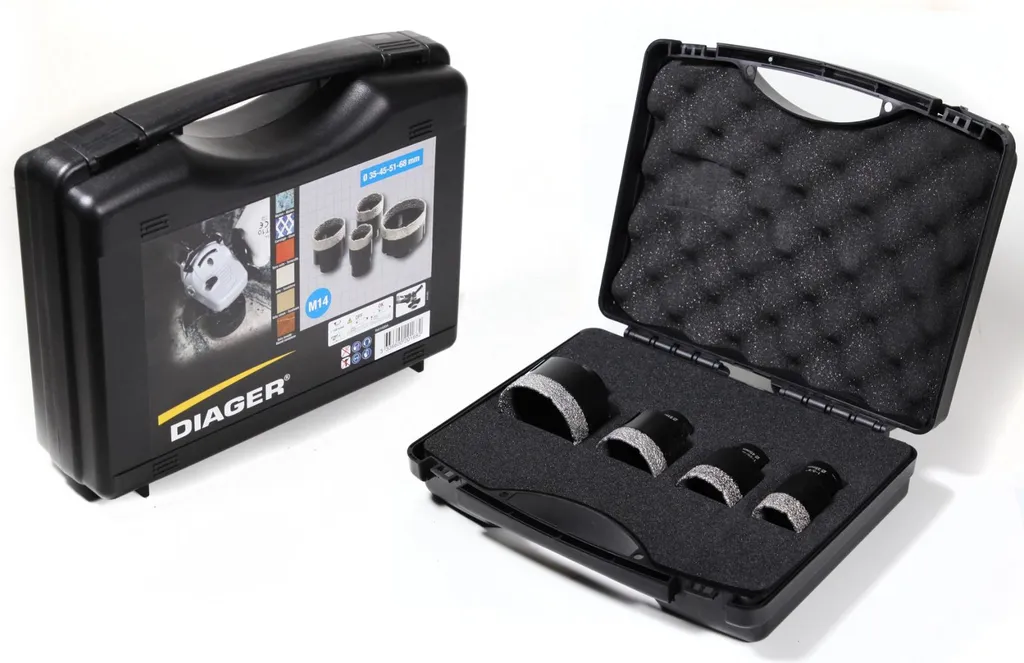 Scies Trépans Diamant DIAGER 4400A Ø35-68mm - Coffret de 4 Pièces Pro