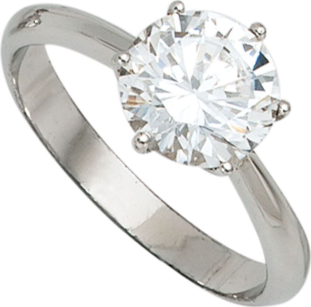 Ring Damenring mit Zirkonia weiß 925 Silber rhodiniert Fingerschmuck Innenumfang 60mm Ø19.1mm