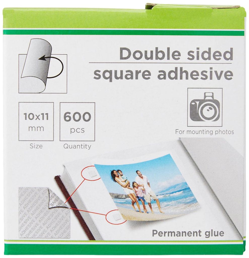 Lebez Doppelseitige Quadrate für Fotos Art. 630 10x11 mm Packung mit 600 Stück