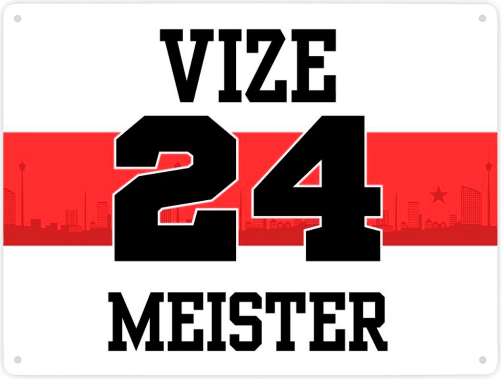 Stuttgart Brustring Metallschild XXL in 28x38 cm mit Spruch Vizemeister 2024