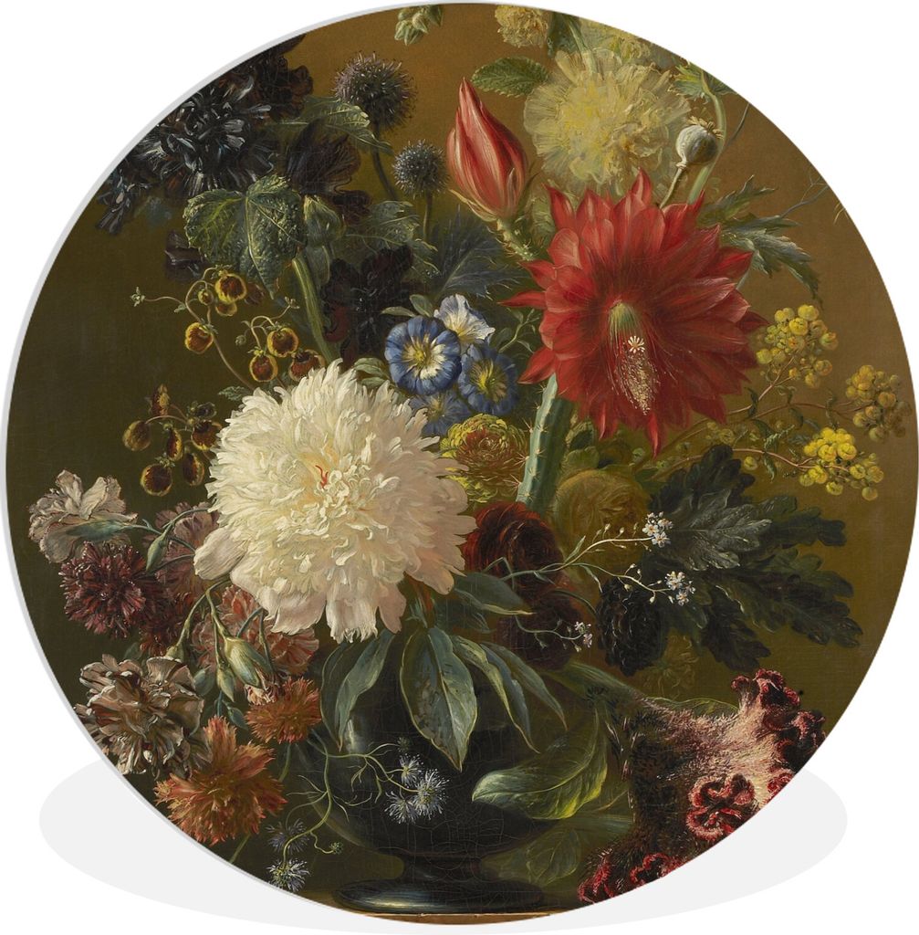 MuchoWow Rundes Wandbild - Runde Bilder Stilleben - Gemälde von G.J.J Van Os Ø 60 cm Kreis Wanddekoration Kunststoff - Wandkreis - Wandschmuck ...