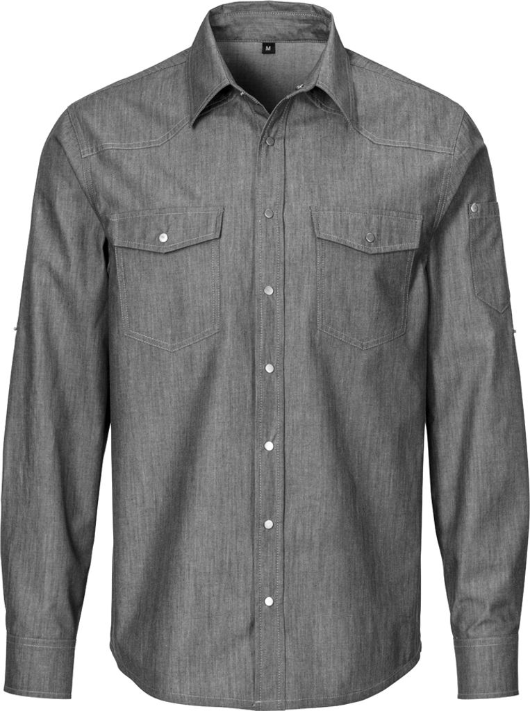 Herren-Jeanshemd, Denim, Fb. schwarz, Gr. 4XL : 4XL : 100% Baumwolle 140 g/m² : schwarz