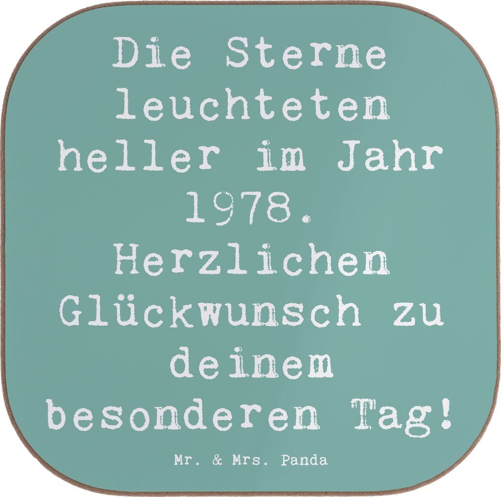 Mr. & Mrs. Panda Untersetzer für Gläser Spruch 1978 Geburtstag - Meeresbrise - Geschenk, Tischuntersetzer, Happy Birthday, Coaster, gläserunters...