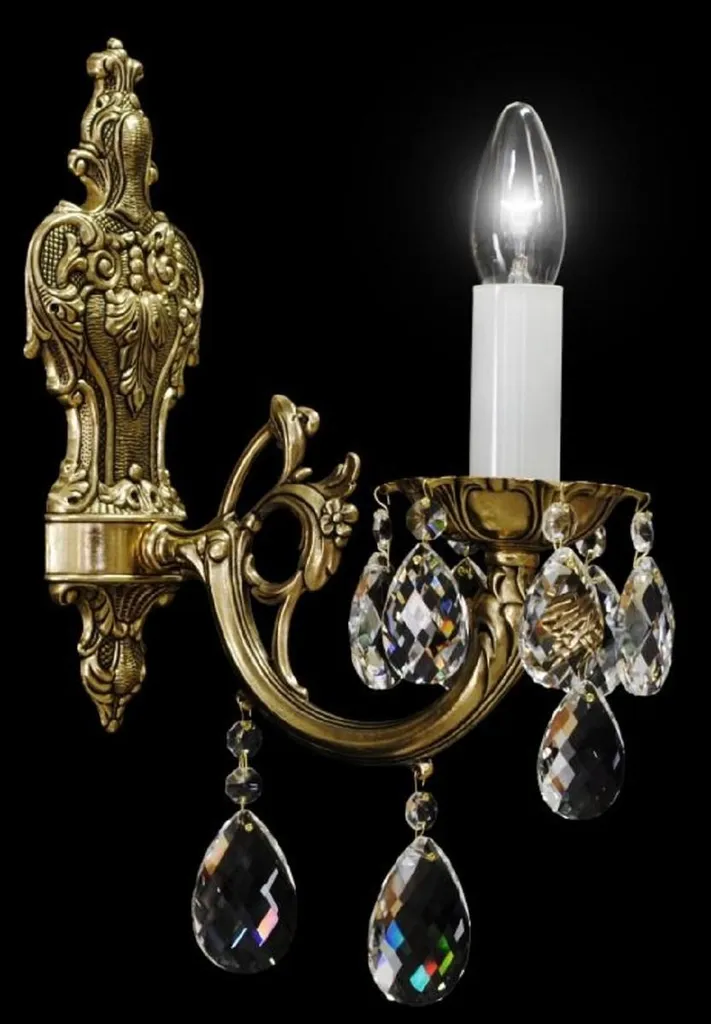 Applique Murale Baroque Casa Padrino en Bronze et Cristal de Bohème H37