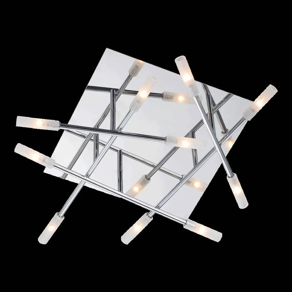 Grand Plafonnier pour Salon et Séjour PASSADENA FLAT Chrome 10xG4 45cm