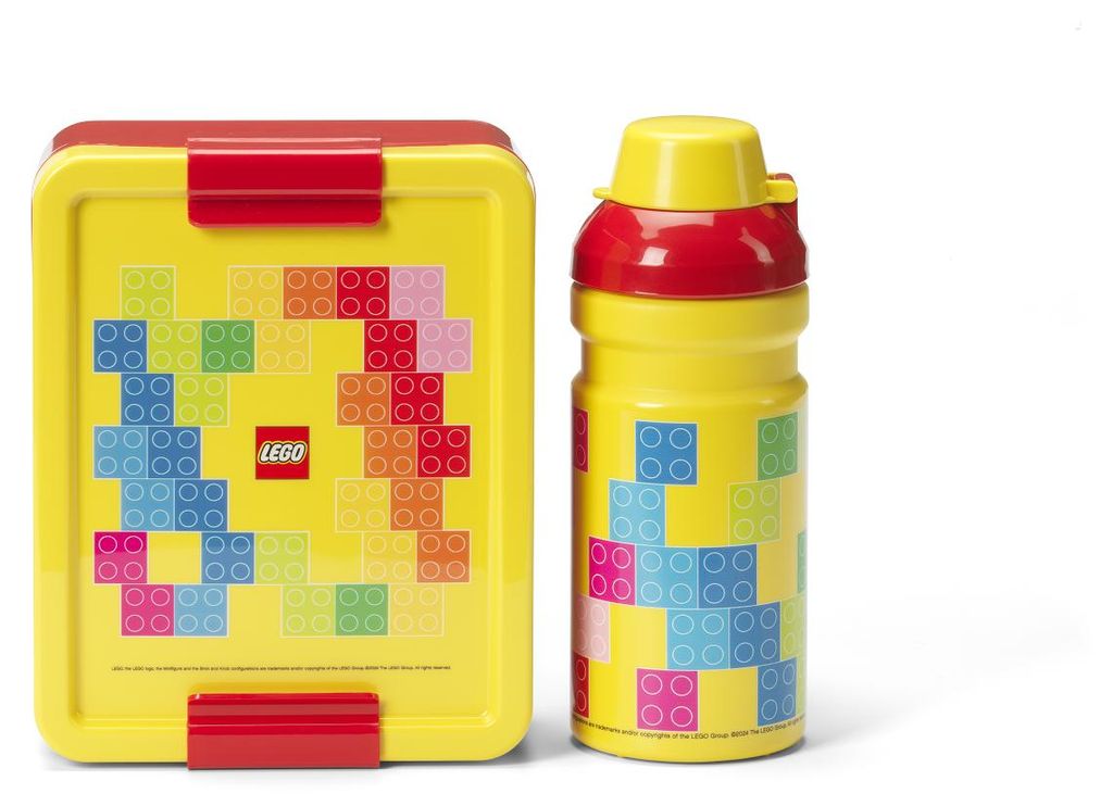 LEGO Brick svačinový set (láhev a box) - červená/žlutá Obrázek produktu 