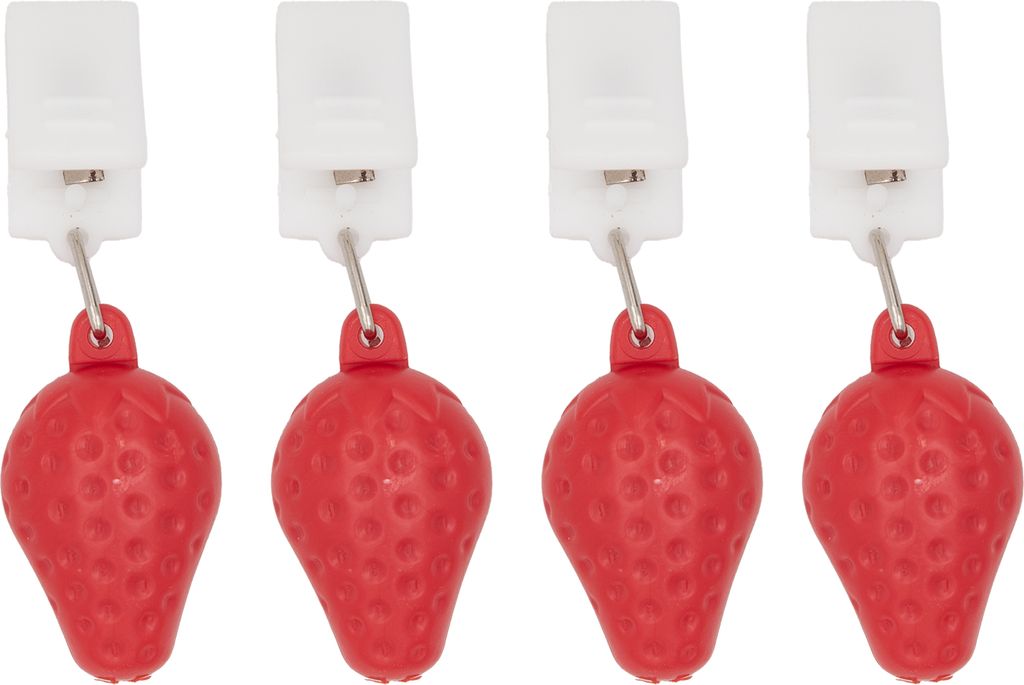 4x Tischdeckenbeschwerer Erdbeere Rot Tischklammern Produktbild 