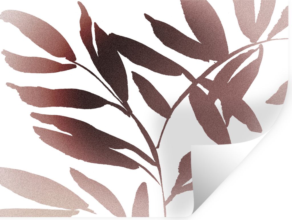 MuchoWow Wandtattoo Wandsticker Wandaufkleber Blättern - Design - Abstrakt 160x120 cm Selbstklebend und Repositionierbar - Selbstklebend - Fotot...