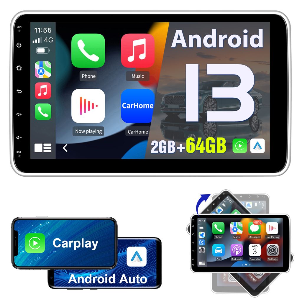 2+64G 1din AutorádioAndroid13 Carplay DAB+ GPS WIFI BT Obrázok produktu 